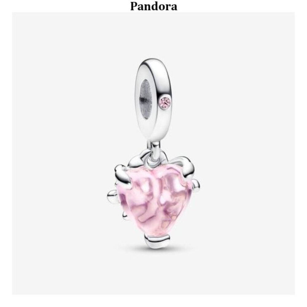 Pandora Pink Family Tree & Heart Dangle Charm